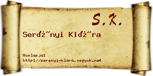 Serényi Klára névjegykártya