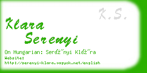 klara serenyi business card